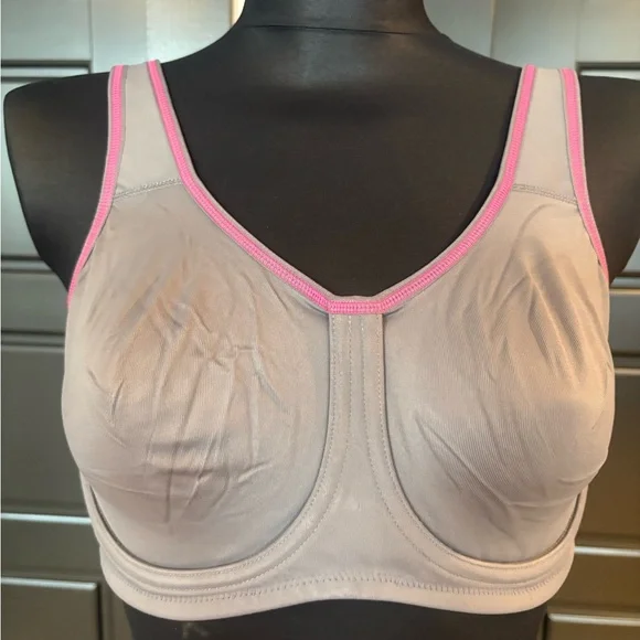 Wacoal Gray/Purple Full figure Support Underwire Sports Bra US 38D - Picture 2 of 9